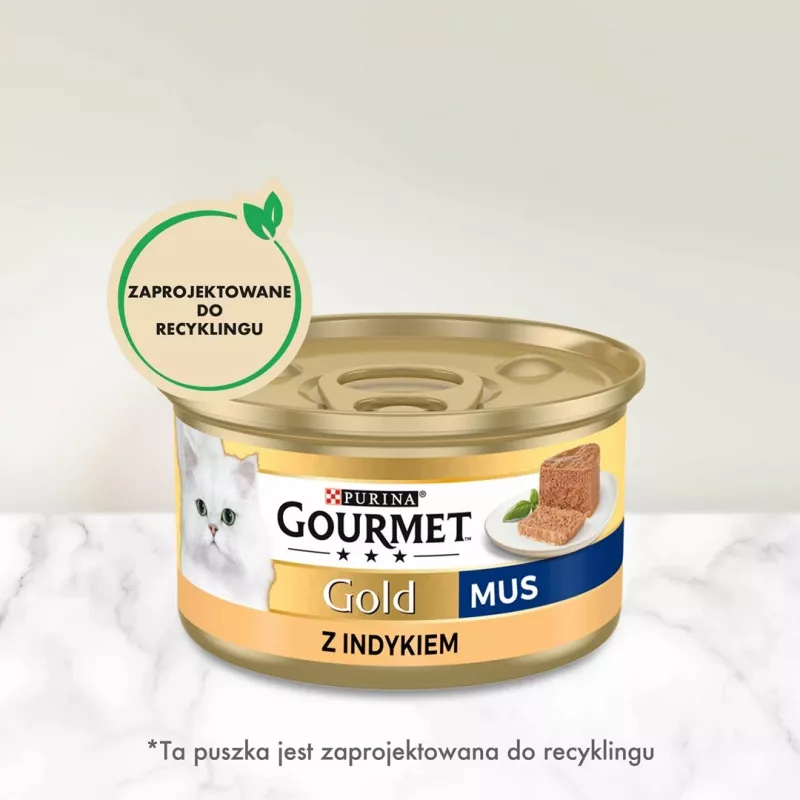 Šlapias kačių ėdalas Purina Nestlé GOURMET Gold Turkija 85 g skardinė suaugusioms katėms, antsvorio formulė