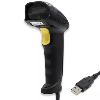 Qoltec 1D lazerinis brūkšninių kodų skaitytuvas | USB | Juodas