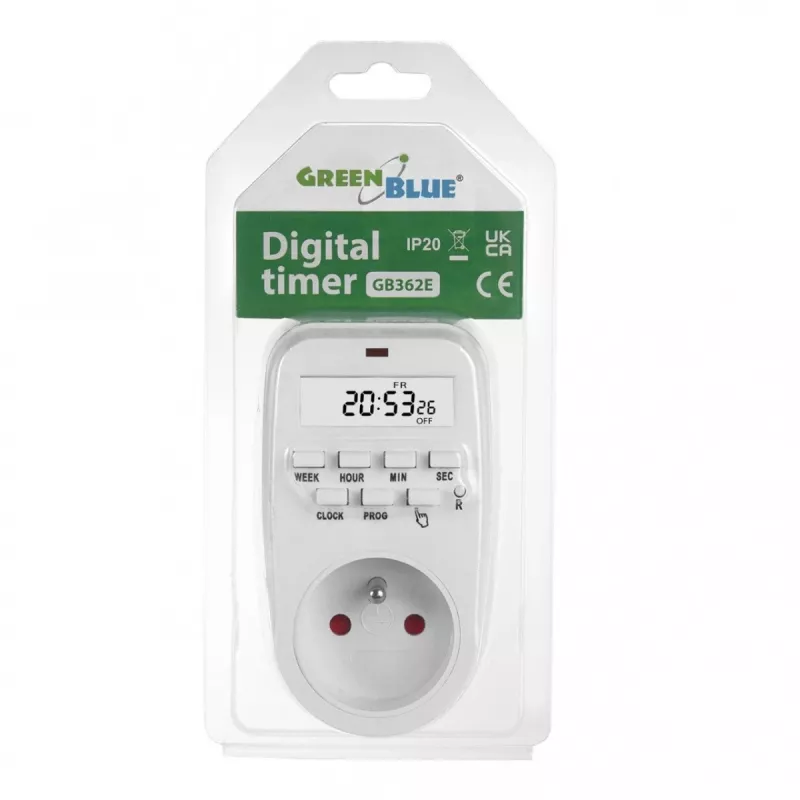 Skaitmeninis laikmatis GreenBlue GB362 – programuojamas laikmatis elektriniams prietaisams