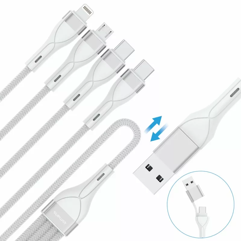 4smarts 541024 USB laidas 1,2 m USB A / USB C / Micro USB / Lightning baltas (541024)