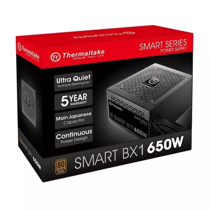 Maitinimo blokas Thermaltake Smart BX1 PS-SPD-0650NNSABE-1 (650 W; aktyvus PFC; 120 mm)