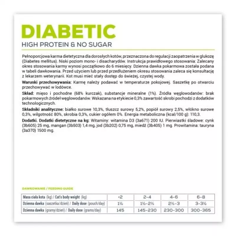 VET EXPERT Veterinary Diet Diabetic Cat šlapias maistas katėms 100g