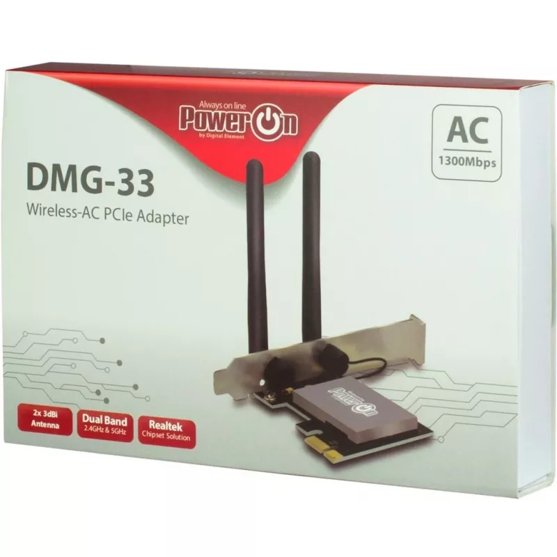Vidinė WLAN plokštė Inter-Tech DMG-33 1300 Mbit/s