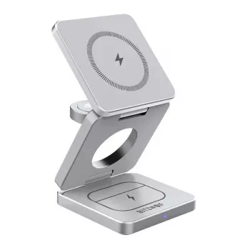 Belaidė įkrovimo stotelė BlitzWolf BW-IW30 3 viename greitojo įkrovimo stotelė iPhone ir Samsung, belaidis 3 įrenginių įkrovimas