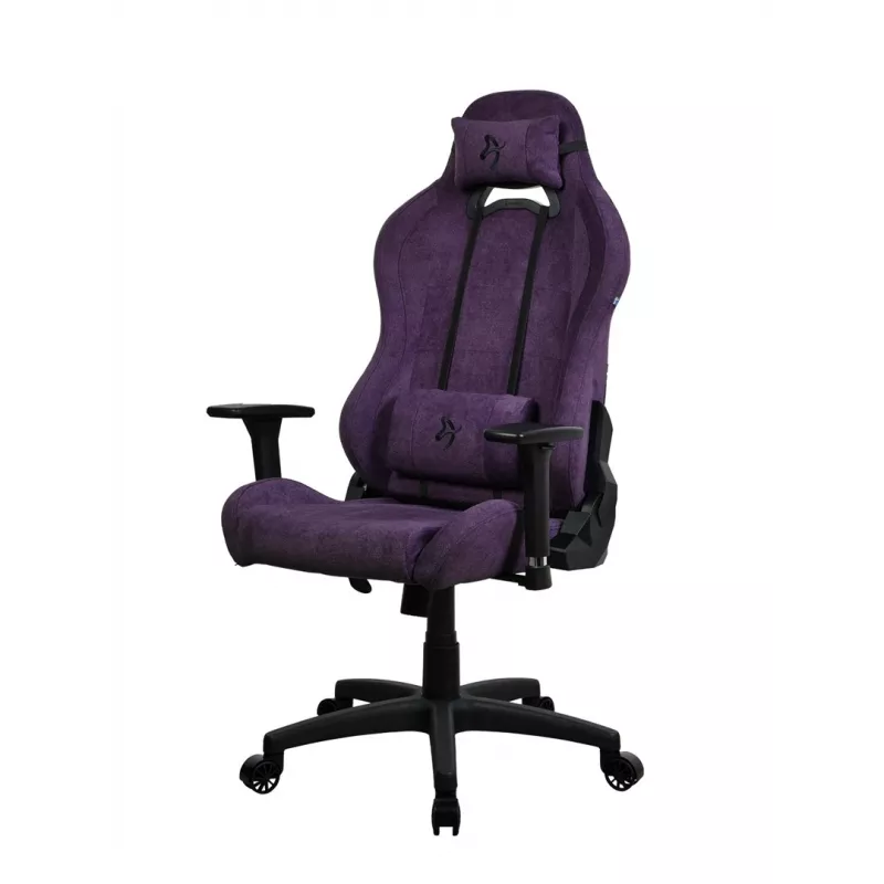 Žaidimų kėdė Arozzi Torretta SoftFabric Purple – ergonomiškas dizainas, reguliuojamos porankiai, atlošiama nugara