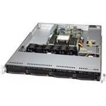 Supermicro SC815 TQC4-605WB2 – 1U stovo korpusas – SATA/SAS – karštai keičiami diskų krepšeliai – 600 W – juodas