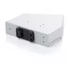 DIN bėgio skaidulinės optikos sujungimo skirstytuvas DIGITUS DN-96893 — kampuotas, 6 SC DX / LC Quad, aliuminis, pilkas