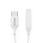 USB Type-C (M) – Jack 3,5 mm (F) garso adapteris baltas SAVIO AK-52