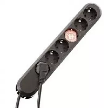 Bachmann SMART 381.148K ilgintuvas su 6 lizdais (Schuko), 3 m, be jungiklio, juodas