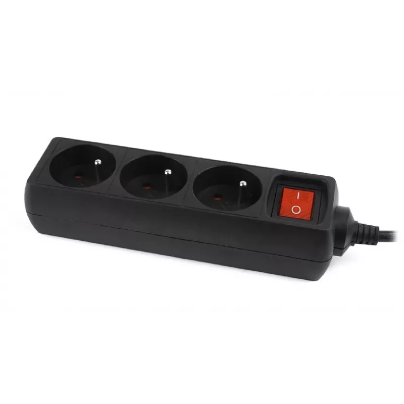 Gembird EG-PSU3F-01 apsauginis filtras nuo viršįtampių, juodas, 3 AC lizdai, 230 V, 0.6 m