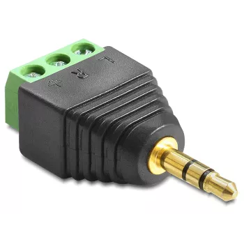 Adapteris lizdo 3,5mm prie gnybtų bloko DeLOCK 65419 3,5mm 3p juoda žalia sidabrinė