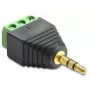 Adapteris lizdo 3,5mm prie gnybtų bloko DeLOCK 65419 3,5mm 3p juoda žalia sidabrinė