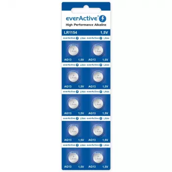 Šarminė baterija AG13 (LR44) everActive – 10 vnt. pakuotė
