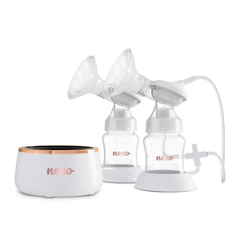 Elektrinis dvipusis pientraukis neno Bella Twin Moon – belaidis, dviejų fazių, LCD, 150 ml buteliukai, perlų spalvos