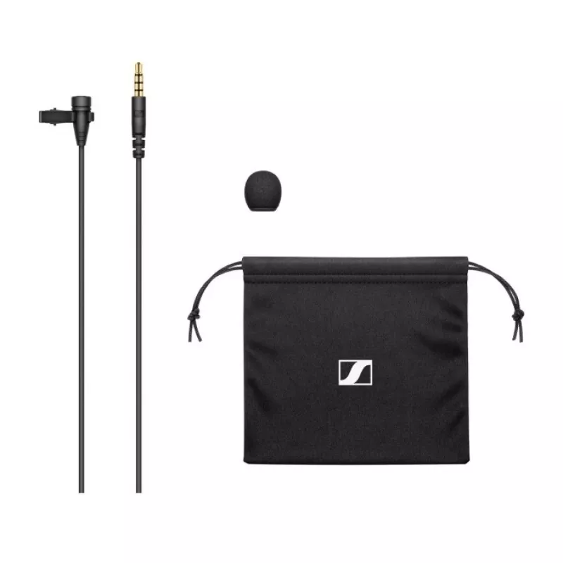 Lavininis mikrofonas Sennheiser XS LAV MOBILE, segtukinis, kondensatorinis, įvairiakryptis, 2 m kabelis, 3,5 mm, 50–18000 Hz, 19 g, juodas