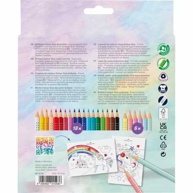 Akvareliniai pieštukai Faber-Castell 201543, 24 spalvos