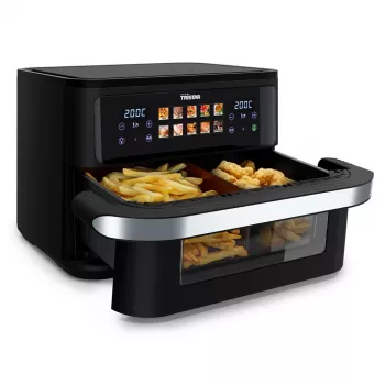 Karšto oro gruzdintuvė Tristar FR-9078 Double 10 L, 2800 W, liečiamasis valdymas, LCD, juoda/nerūdijantis plienas