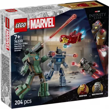 Konstrukcinis žaislas LEGO Marvel Super Heroes Geležinis žmogus ir Kariauninkas 76320, 204 detalės, 2 minifigūrėlės, 100 mm aukštis