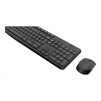 Belaidis klaviatūros ir pelės rinkinys Logitech MK235, pilno dydžio, pilka