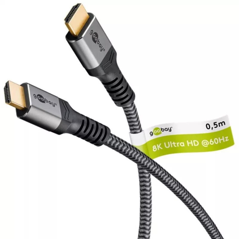 Goobay 64999 HDMI kabelis 0,5 m HDMI A tipo (standartinis) pilkas (64999)