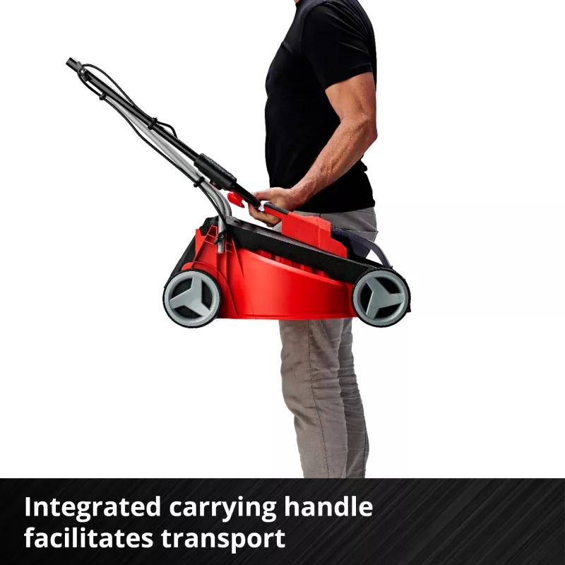 Belaidis stūmiamas vejapjovė EINHELL GE-CM 18/30 Li — 18V, 3,0Ah, 30 cm pjovimo plotis, 25 L žolės rinktuvas