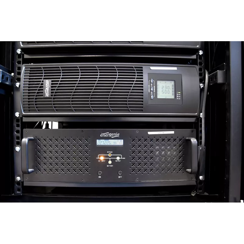 Gembird 19 inch 3.4U 1500VA UPS, 4x IEC 230V išėjimai, IEC14 įėjimas, RJ11, USB, LCD, Line-Interactive 1.5 kVA / 900 W