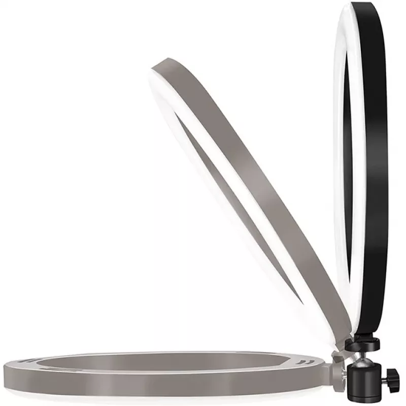 LogiLink AA0151 LED žiedinė lempa išmaniesiems telefonams, Ø 200 mm, 3 šviesos spalvos režimai, reguliuojamas ryškumas, 1/4 colio stovo sriegis, su telefono laikikliu, USB, 1,8 m laidas, juodos spalvos