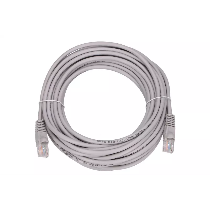 Ethernet jungiamasis laidas Extralink Cat 5e UTP, 10 m, RJ-45–RJ-45, pilkas