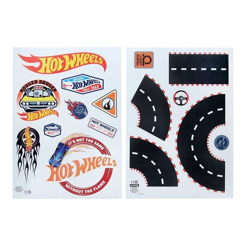 Sienos lipdukai Paladone Hot Wheels Personalisation PP13745HW – dekoratyviniai lipdukai vaikų kambariui