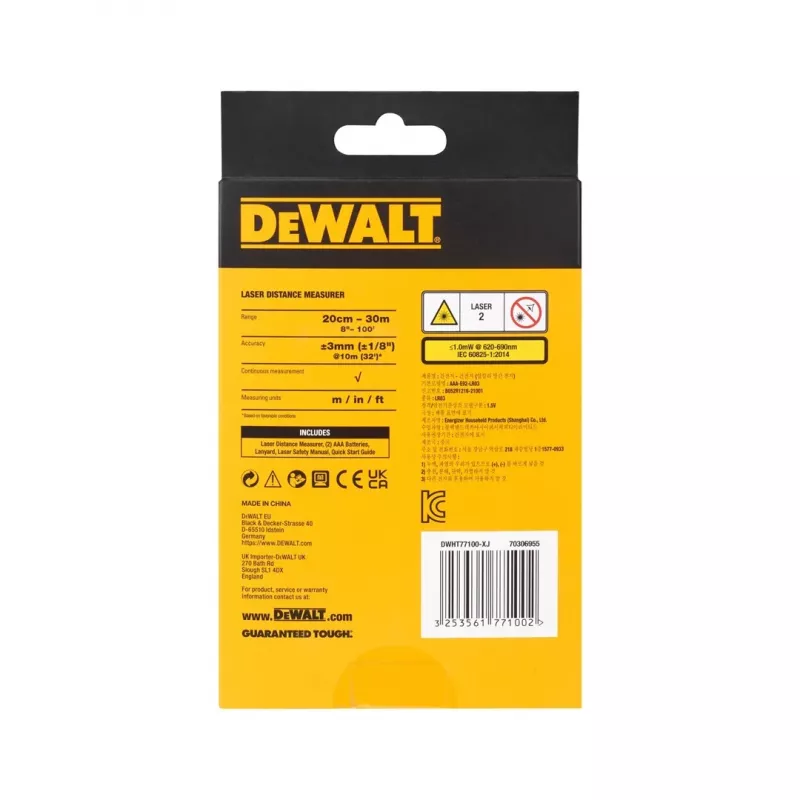 DeWALT DWHT77100-XJ nuotolio matuoklis