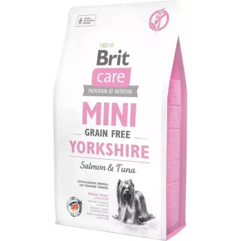 Brit Care Mini Grain Free Yorkshire sausas ėdalas šunims su lašiša ir tunu, 2 kg