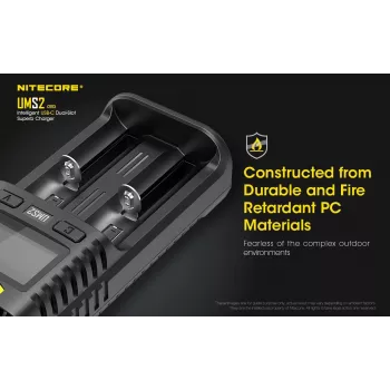Nitecore UMS2 įkroviklis buitinėms baterijoms, Li-Ion, Ni-Cd