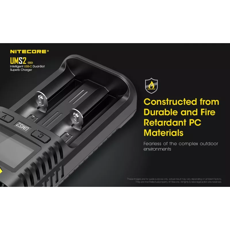 Nitecore UMS2 įkroviklis buitinėms baterijoms, Li-Ion, Ni-Cd