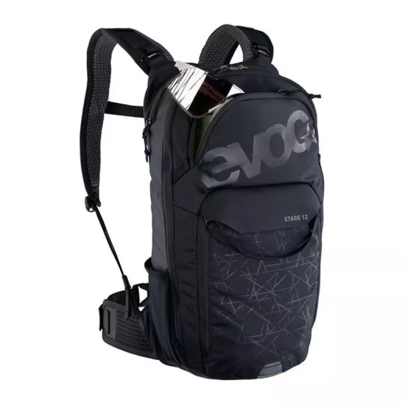 Kuprinė dviračiams EVOC Stage Black Nylon 12L su 2L hidratacijos sistema