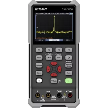 Voltcraft DSA-3100 rankinis osciloskopas 100 MHz 2 kanalai 500 MS/s 8 kpts 8 bitai nešiojamas įrenginys (VC-16968915)