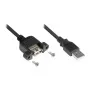 Good Connections USB2.0 prailginimo laidas A lizdas į A kištuką, 0,3 m, montuojamas į skydelį