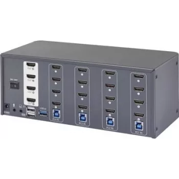 SpeaKa Professional 4 prievadų HDMI kelių monitorių KVM jungiklis 4x4 3840 x 2160 (SP-13389140)