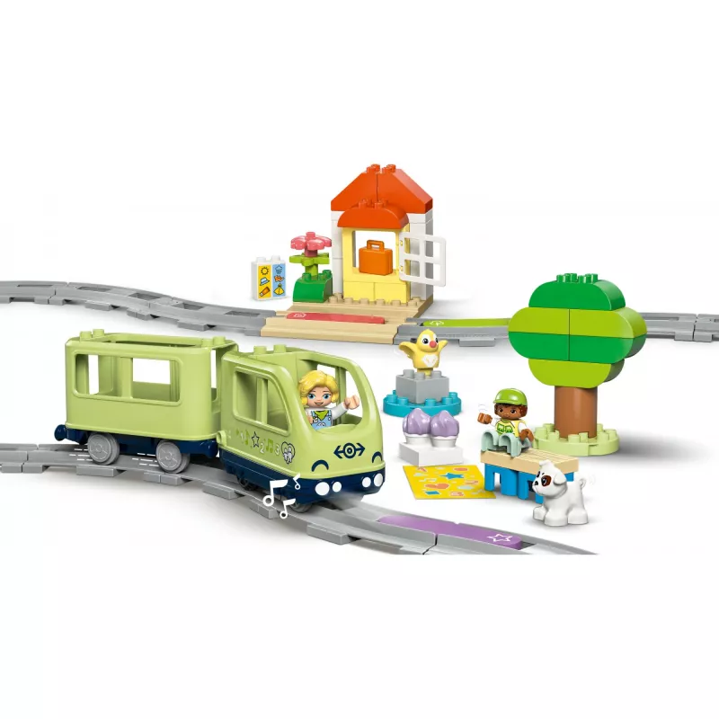Traukinukų rinkinys LEGO DUPLO Interaktyvi nuotykių geležinkelis 10427, 57 dalių, 2 minifigūrėlės, nuo 2 metų