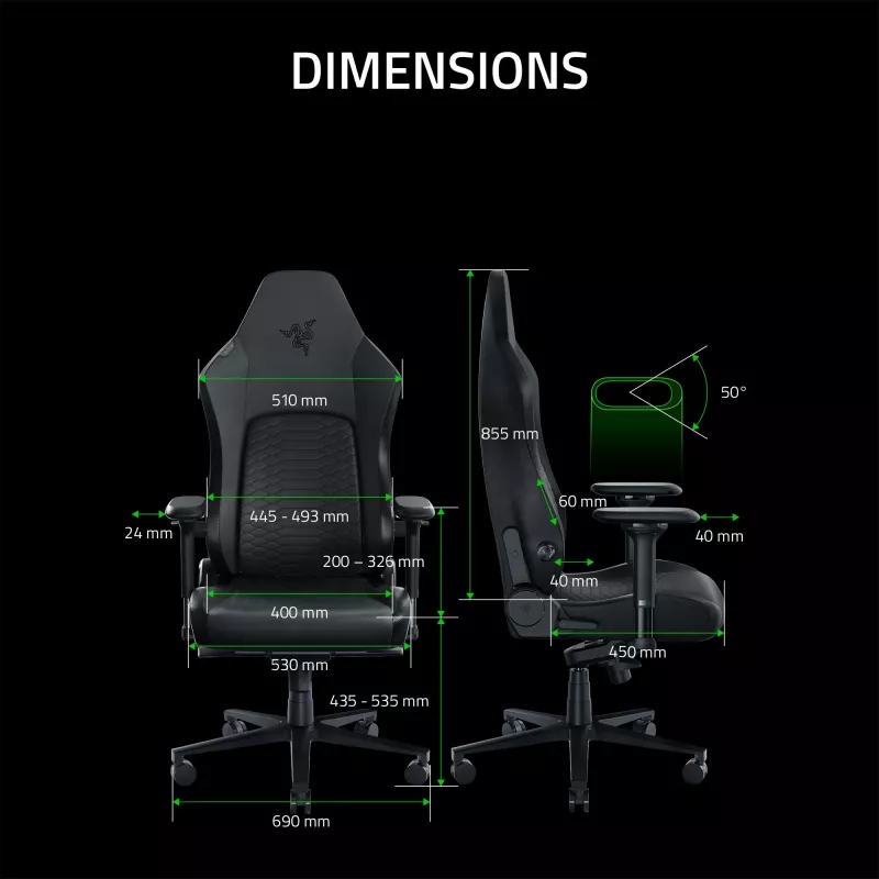 Žaidimų kėdė Razer Iskur V2 Padded seat Black