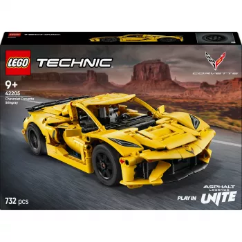 LEGO Technic Corvette Stingray 42205 2-in-1 kabrioletas ir kupė modelis, 732 detalės, 80×270×140 mm