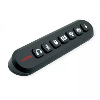 ROLINE USB 3.2 Gen 1 šakotuvas, 7 prievadai, keičiami mygtukai, Type-A jungties kabelis