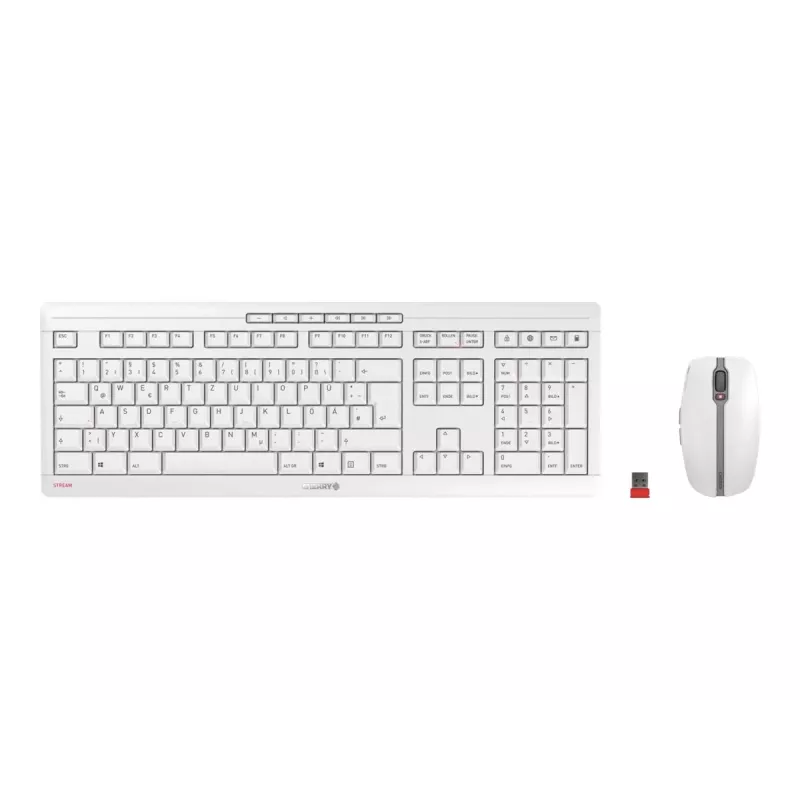 CHERRY Stream Desktop belaidis klaviatūros ir pelės rinkinys, RF Wireless, QWERTZ, baltas