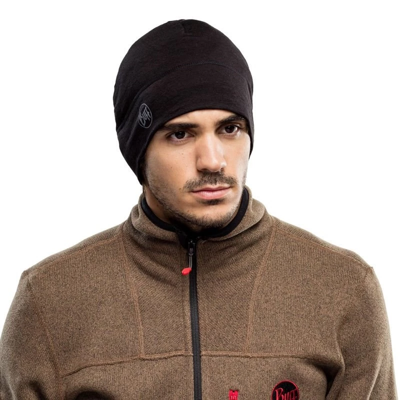 Kepurė BUFF MERINO LIGHTWEIGHT BEANIE SOLID BLACK vieno dydžio