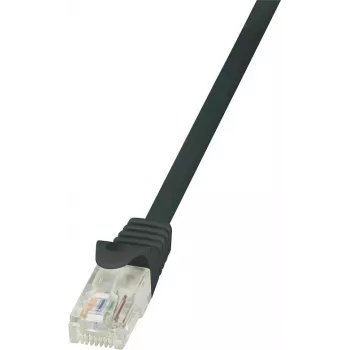 LogiLink CP1083U RJ45 tinklo kabelis, jungiamasis kabelis CAT 5e U/UTP 7,50 m, juodas su apsauga nuo užsifiksavimo