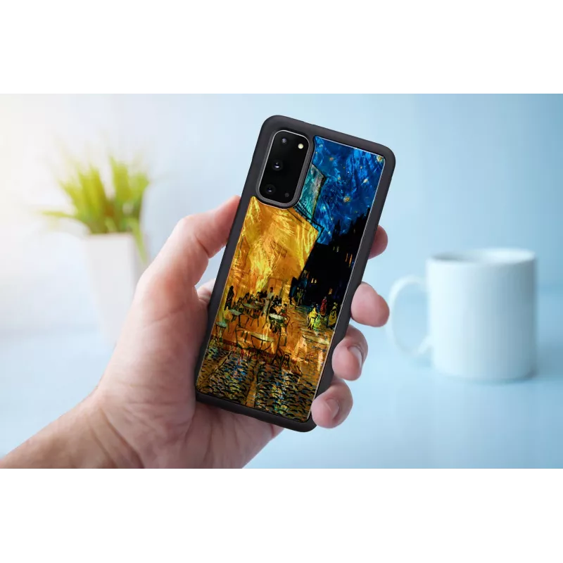 Apsauginis dėklas iKins Samsung Galaxy S20 – juodas Cafe Terrace dizainas