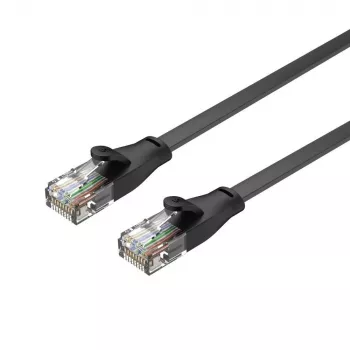 Unitek Ethernet kabelis Cat6 UTP RJ45 5 m, juodas, vientisas laidininkas, 250 MHz, auksuoti kontaktai