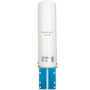 Outdoor omnidirectional 4G LTE antena QOLTEC 57044, 5 dBi, 600–2700 MHz, 50 W, 50 Ω, baltas varinis korpusas