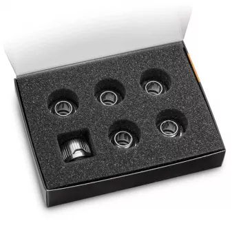 EK Water Blocks EK-Quantum Torque 6-Pack HDC 12 Torx veržliarakčio galvutė sidabrinė 1/4 colio 6 vnt.