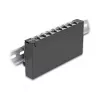Pataisų skydelis DELOCK Mini Desktop RJ45 8 prievadų Cat.6A ekranuotas juodas, skirtas stalui, sienai arba DIN bėgiui