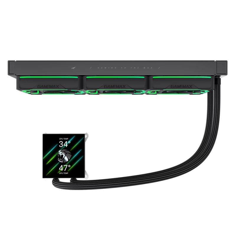 Gamemax HAILSTORM 360 LCD | 360 mm skysčio aušintuvas procesoriui | Juoda